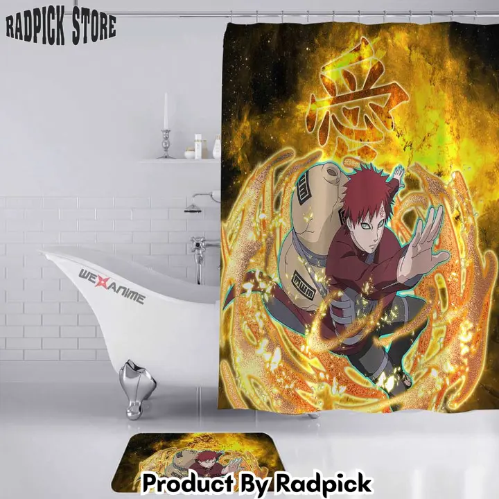 Gaara bathroom mats set and shower curtain   rp0201548